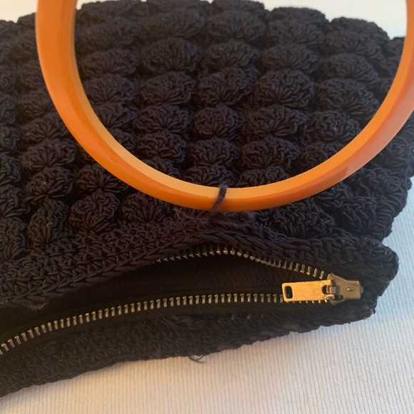 Vintage 1940’s Black Crochet Clutch Purse - Picture 8 of 8